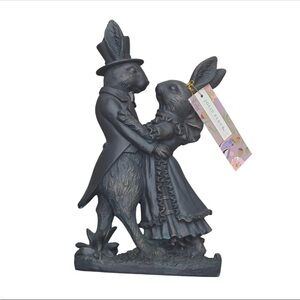Jolie Fleur Dancing Rabbit Couple Victorian Style Figurine 11 inches NEW